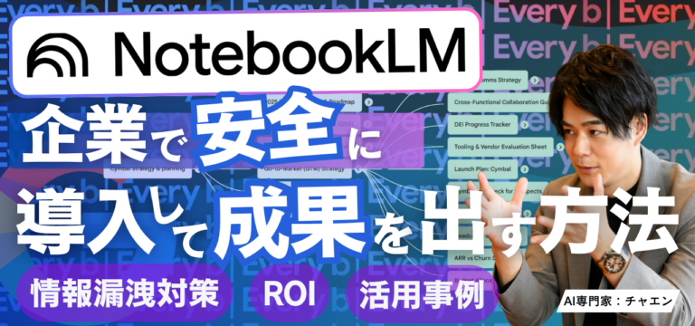 NotebookLMを企業で安全に導入して成果を出す方法|情報漏洩対策とROI・活用事例を解説