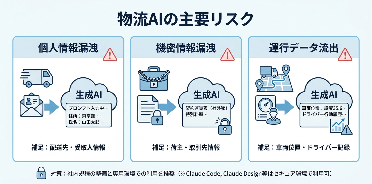 物流業×生成AIの主要リスク3点