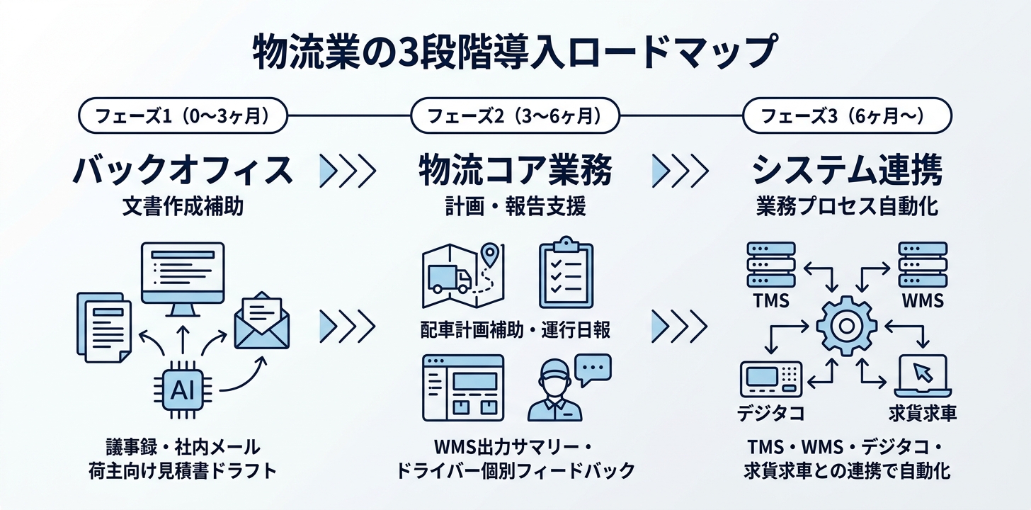 物流業の3段階導入ロードマップ