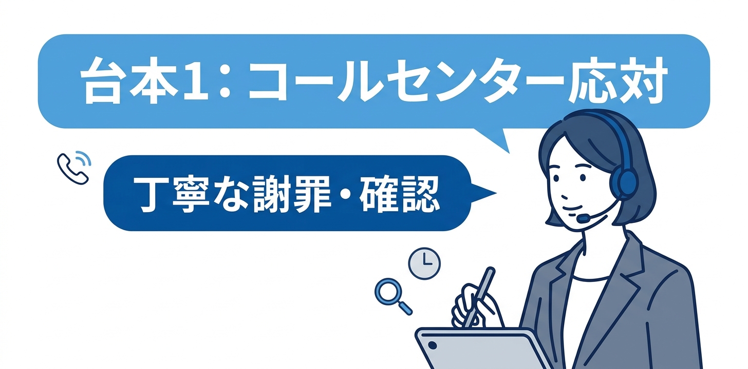 台本1: コールセンター応対(丁寧・謝罪込み)