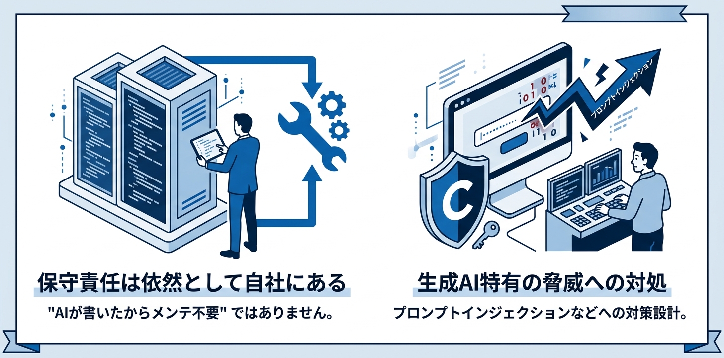 3. 「AIが書いたコードの保守責任」は依然として自社にある