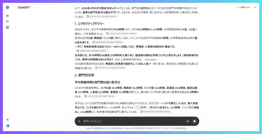 人事AI　勤怠レポート
