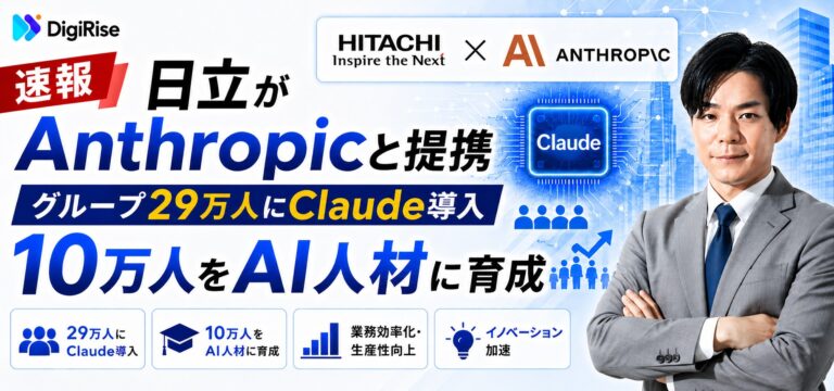 日立がAnthropicと提携——グループ29万人にClaude導入、10万人をAI人材に育成