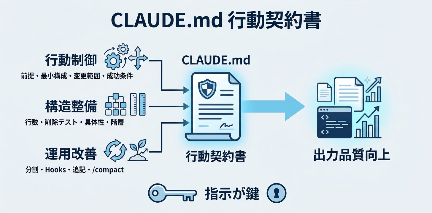 まとめ｜CLAUDE.mdは「お願いリスト」ではなく「行動契約書」