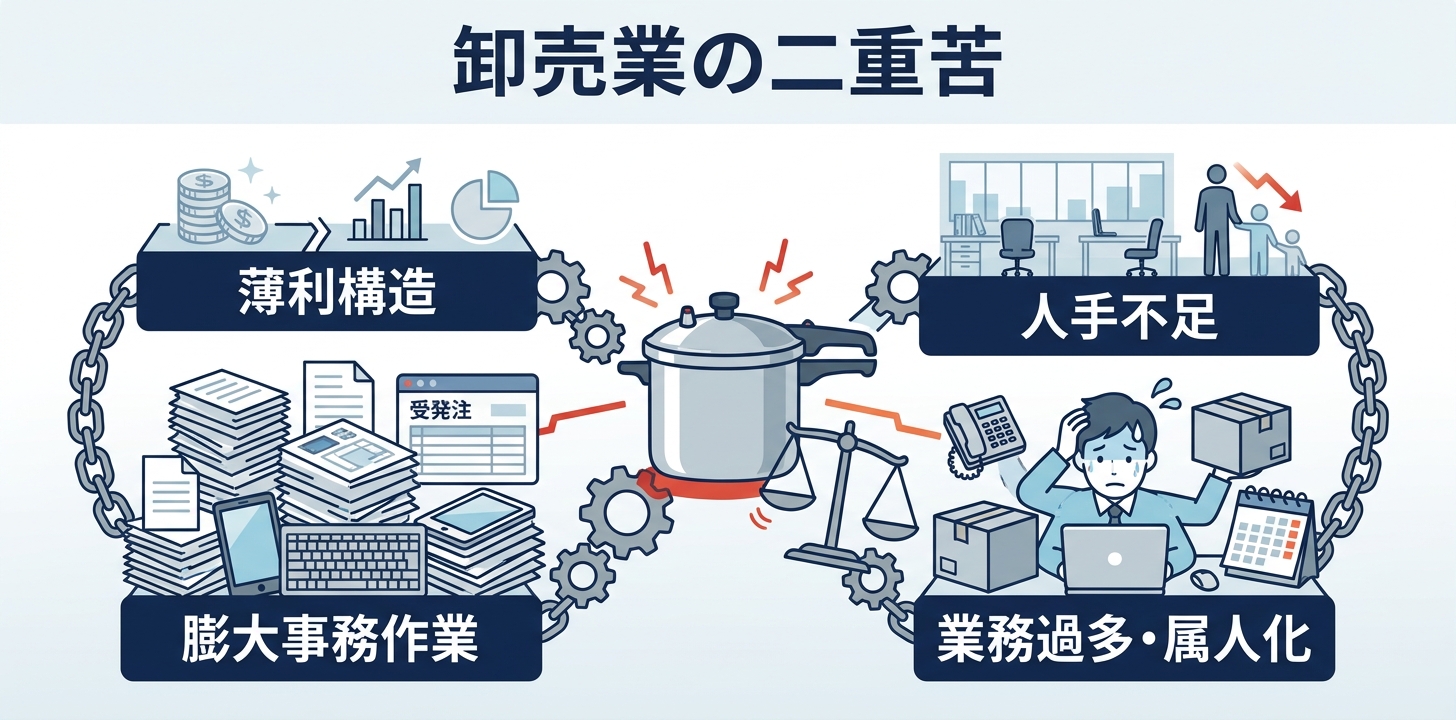 薄利多売の構造と人手不足 — 卸売業が直面する二重の壁