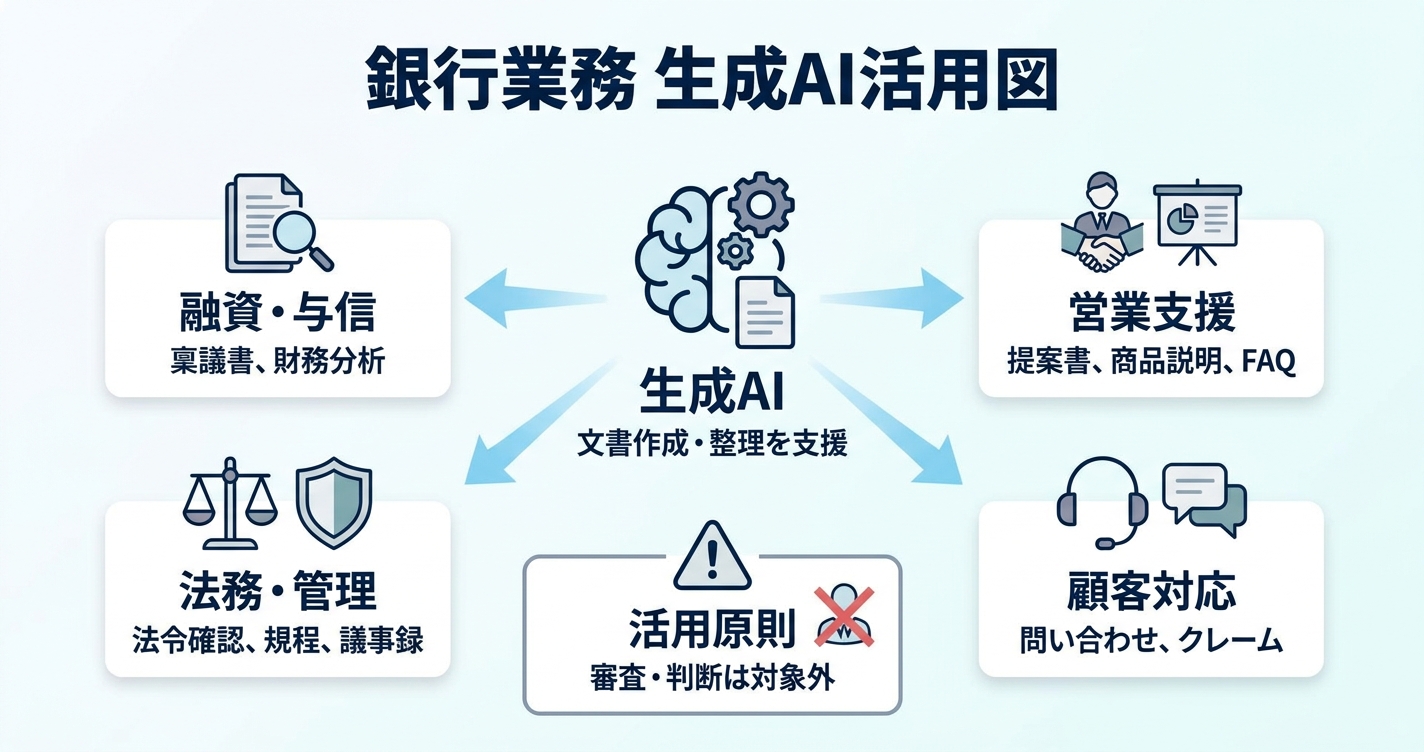 銀行業務における生成AIユースケース全体像
