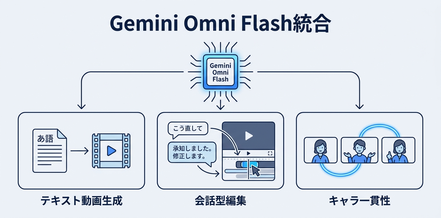 Gemini Omni Flash統合——動画制作の中核が変わる
