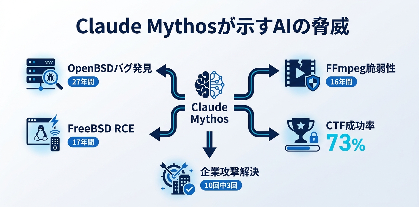 Claude Mythosの脆弱性発見実績