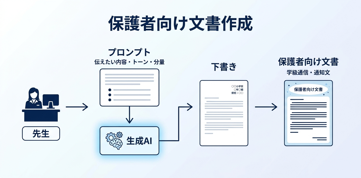 プロンプト②:保護者向け通知文・学級通信の作成