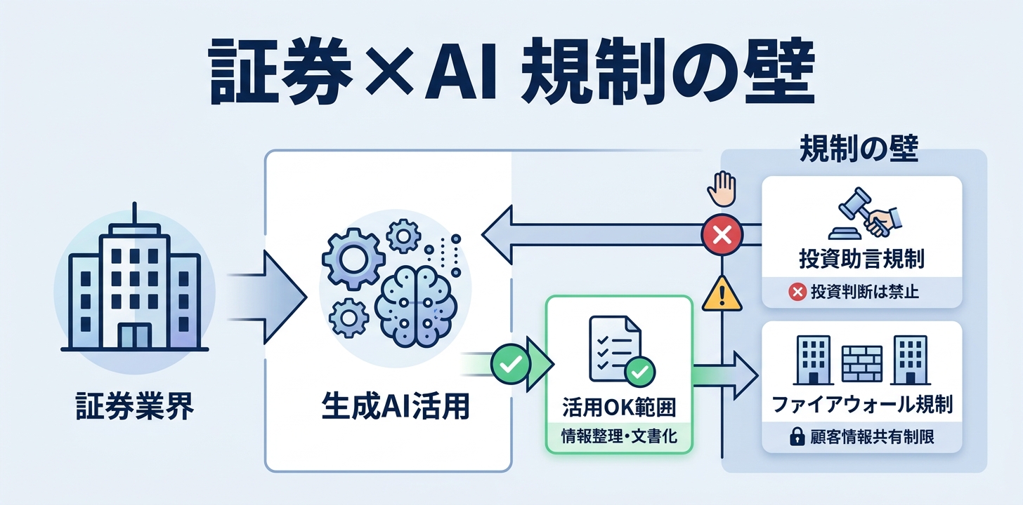 証券業界特有の3つの規制の壁——どこまでAIを使えるか