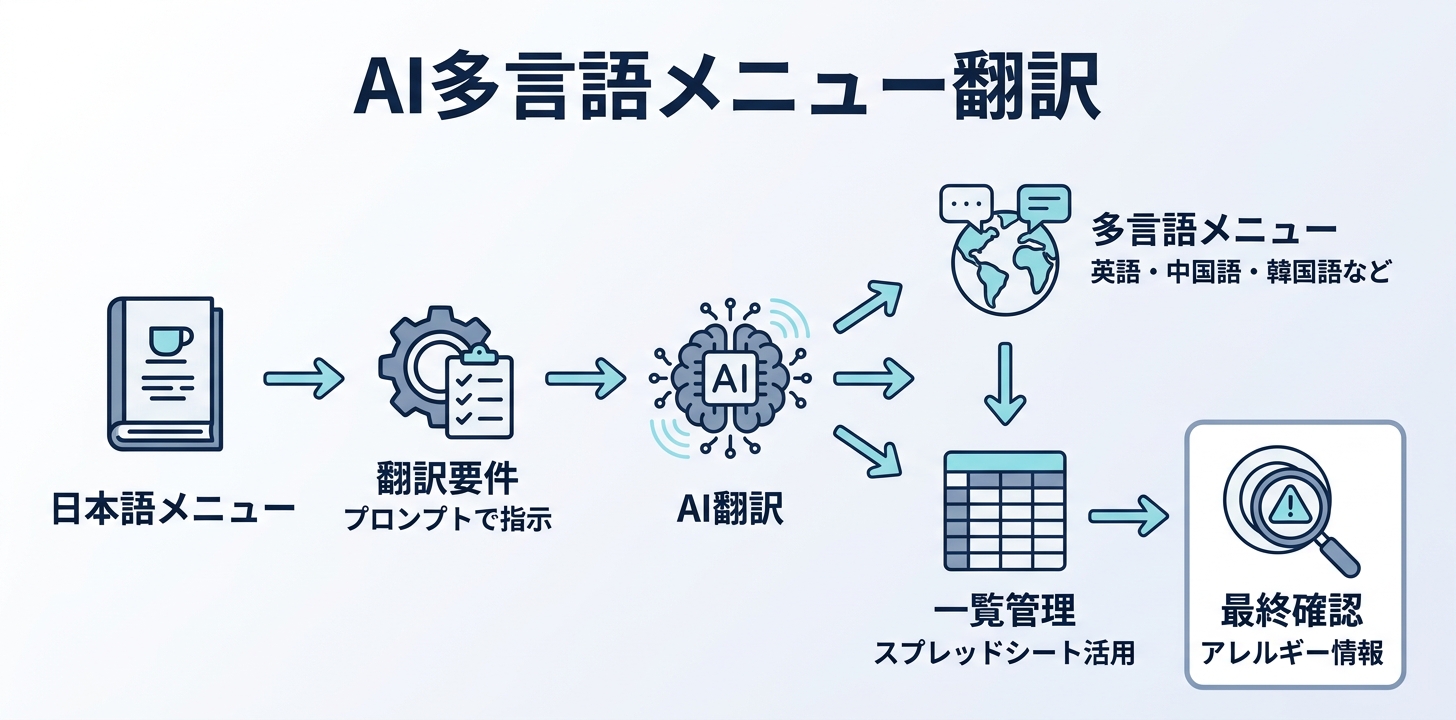 ④【インバウンド対応】多言語メニュー翻訳