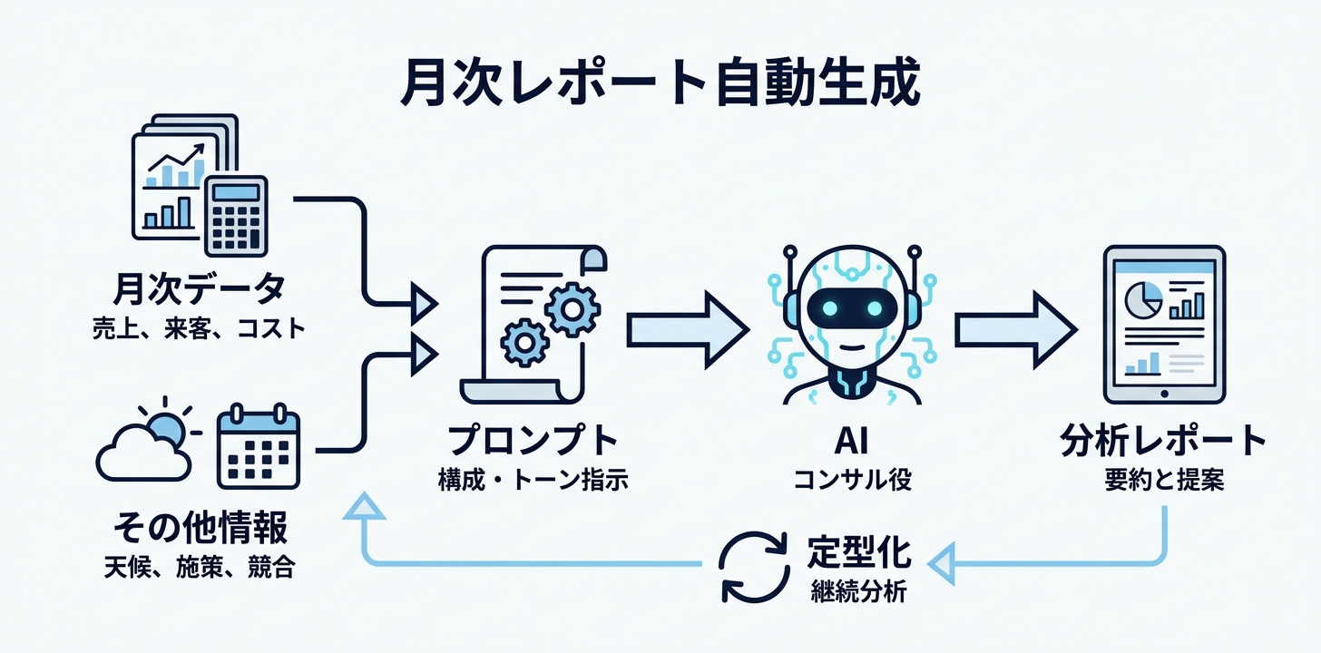 ⑦【経営管理】月次売上分析レポートの文章化