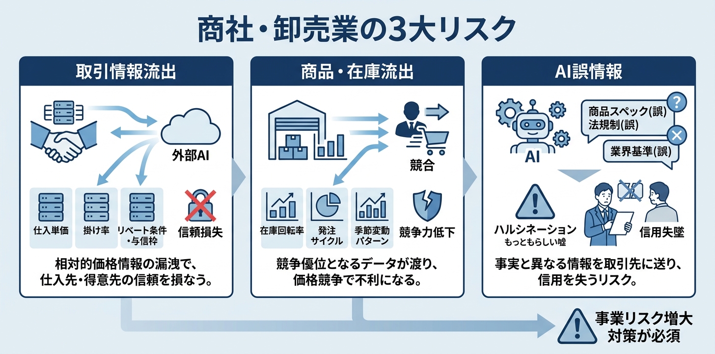 商社・卸売業で特に注意すべき3つのリスク