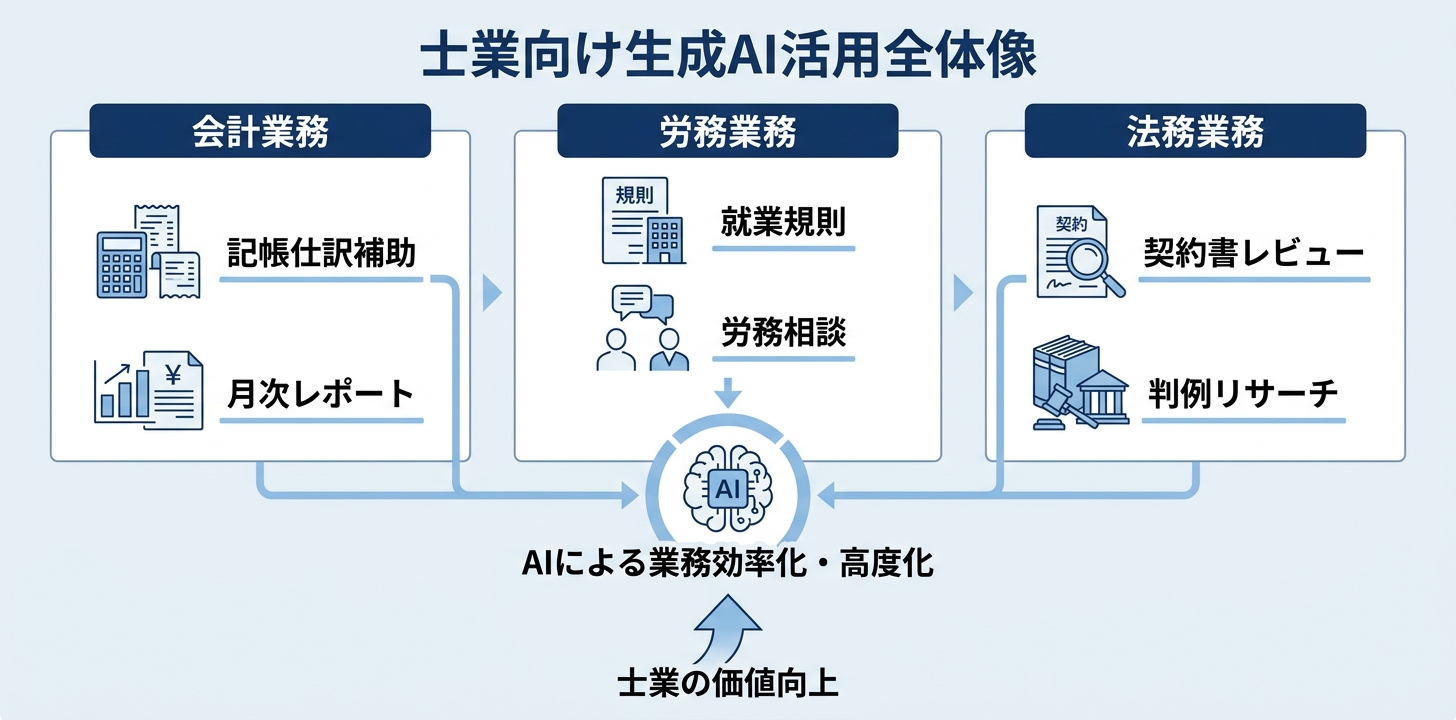 士業における生成AIユースケース全体像