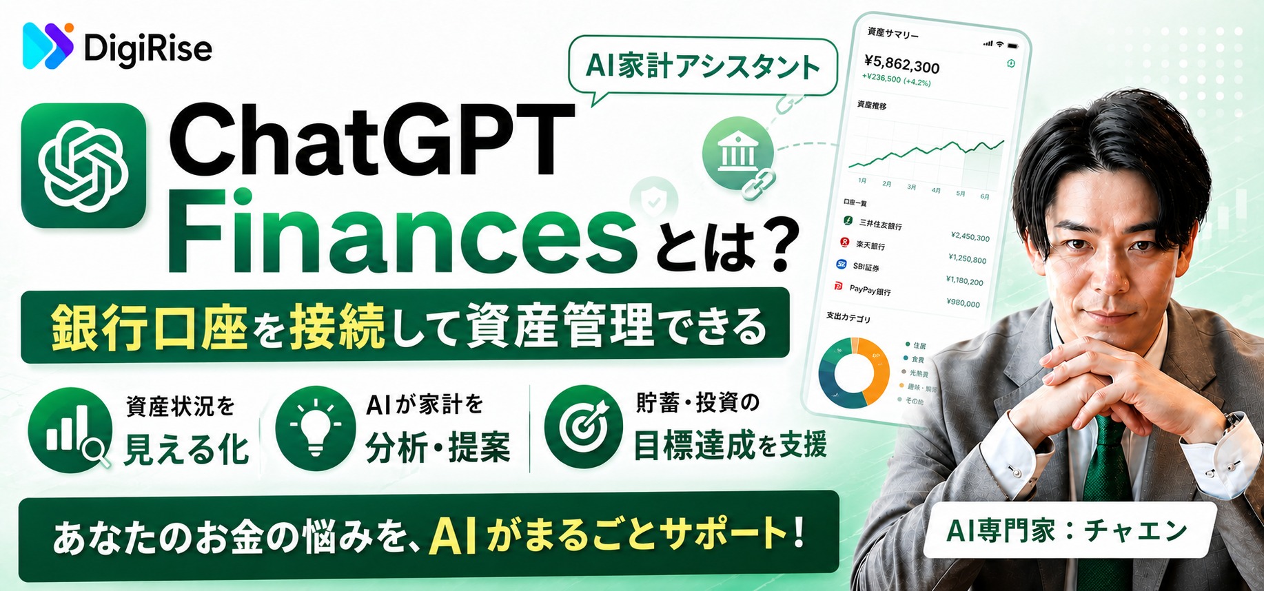 ChatGPT Finances とは 銀行口座を接続して資産管理できるAI家計アシスタント