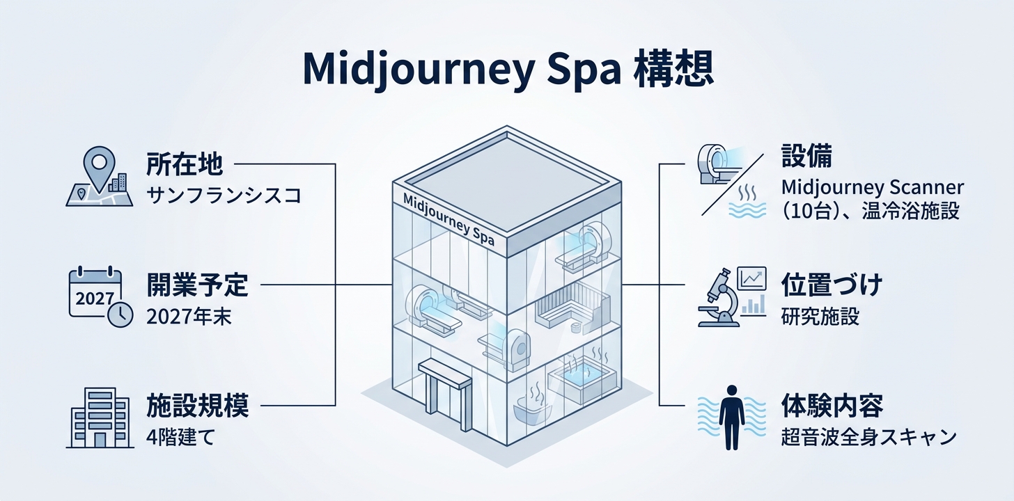 Midjourney Spaとは——サンフランシスコに2027年末開業予定の研究スパ