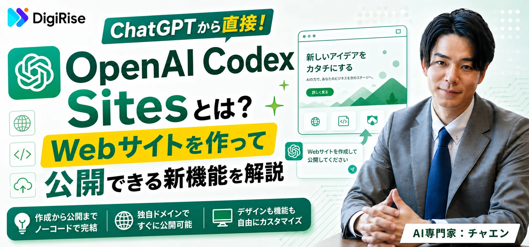 OpenAI Codex Sites（コーデックス サイト）とは？ChatGPTから直接Webサイトを作って公開できる新機能を解説