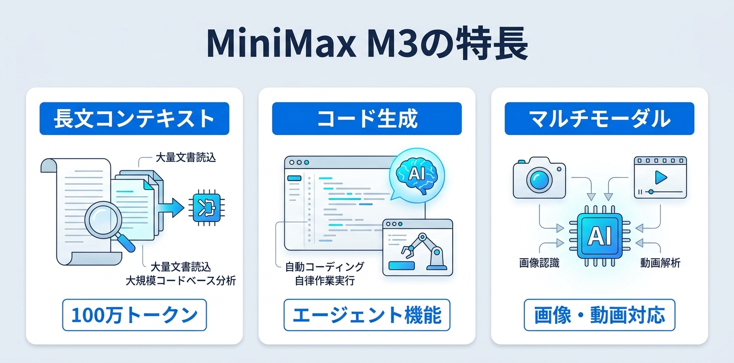 MiniMax M3の3つの特徴