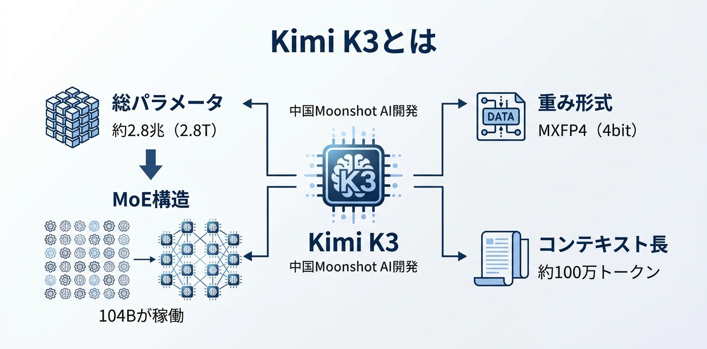 Kimi K3とは——中国Moonshot AIの2.8兆パラメータモデル