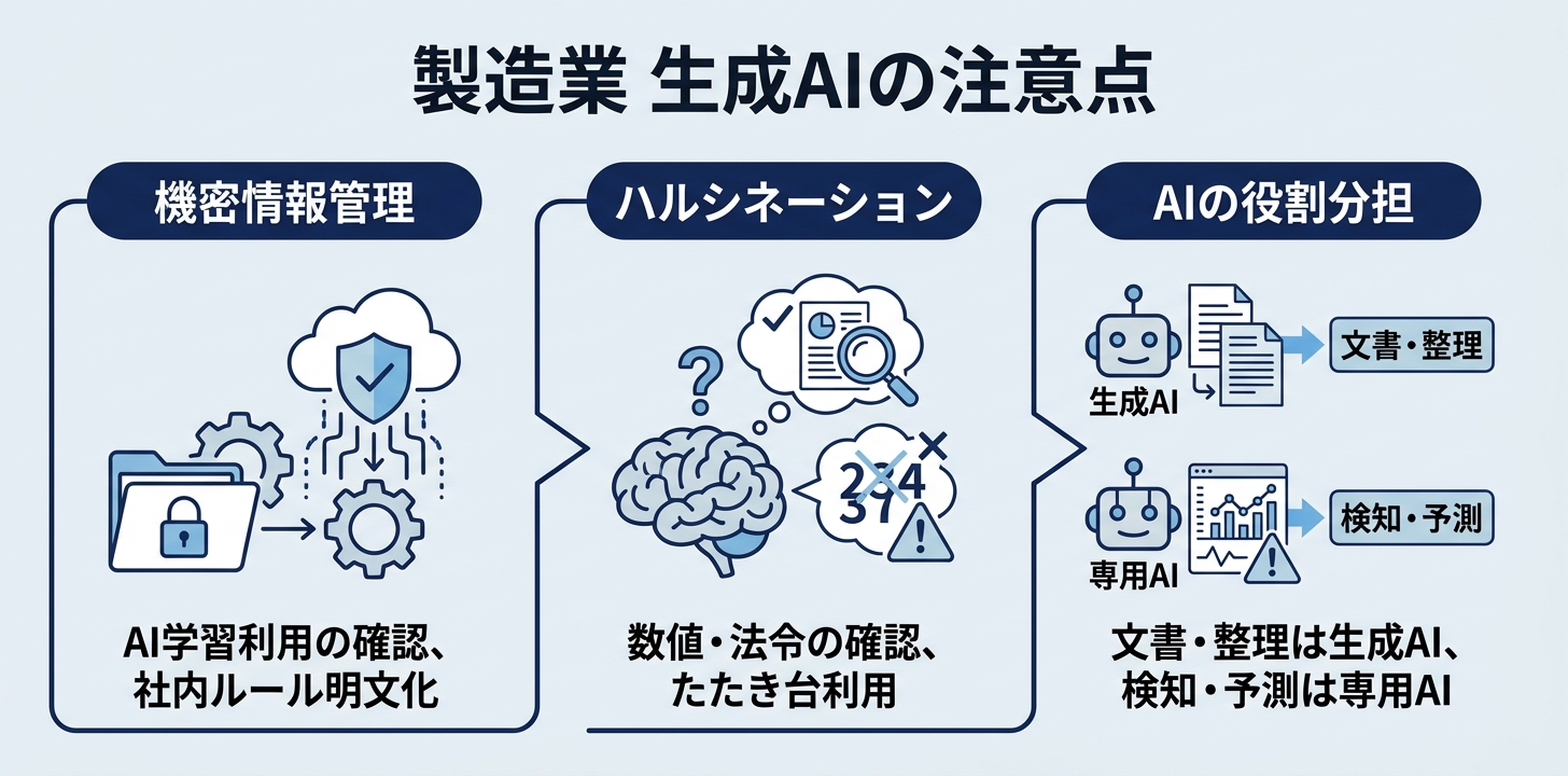製造業で生成AIを使うときに気をつけたいこと