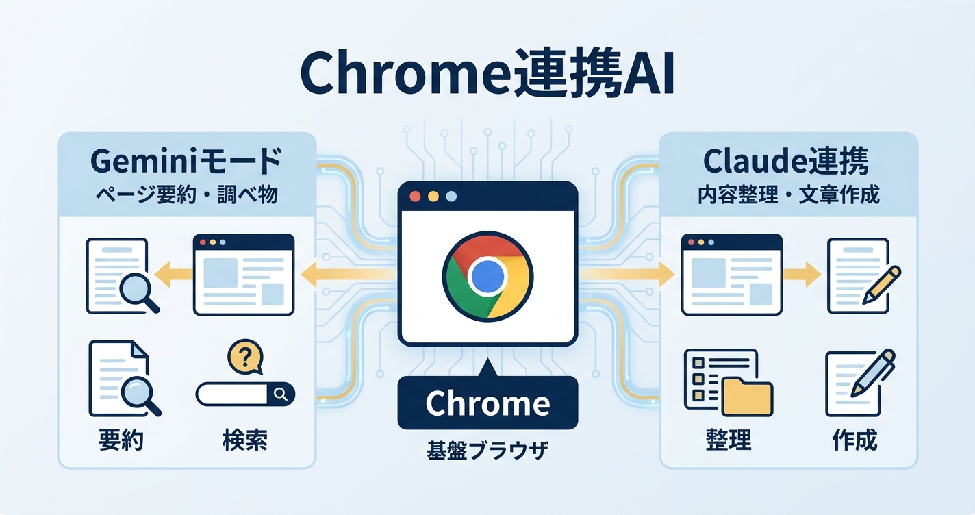 AIブラウザ：Chromeベースの使い方が現実的