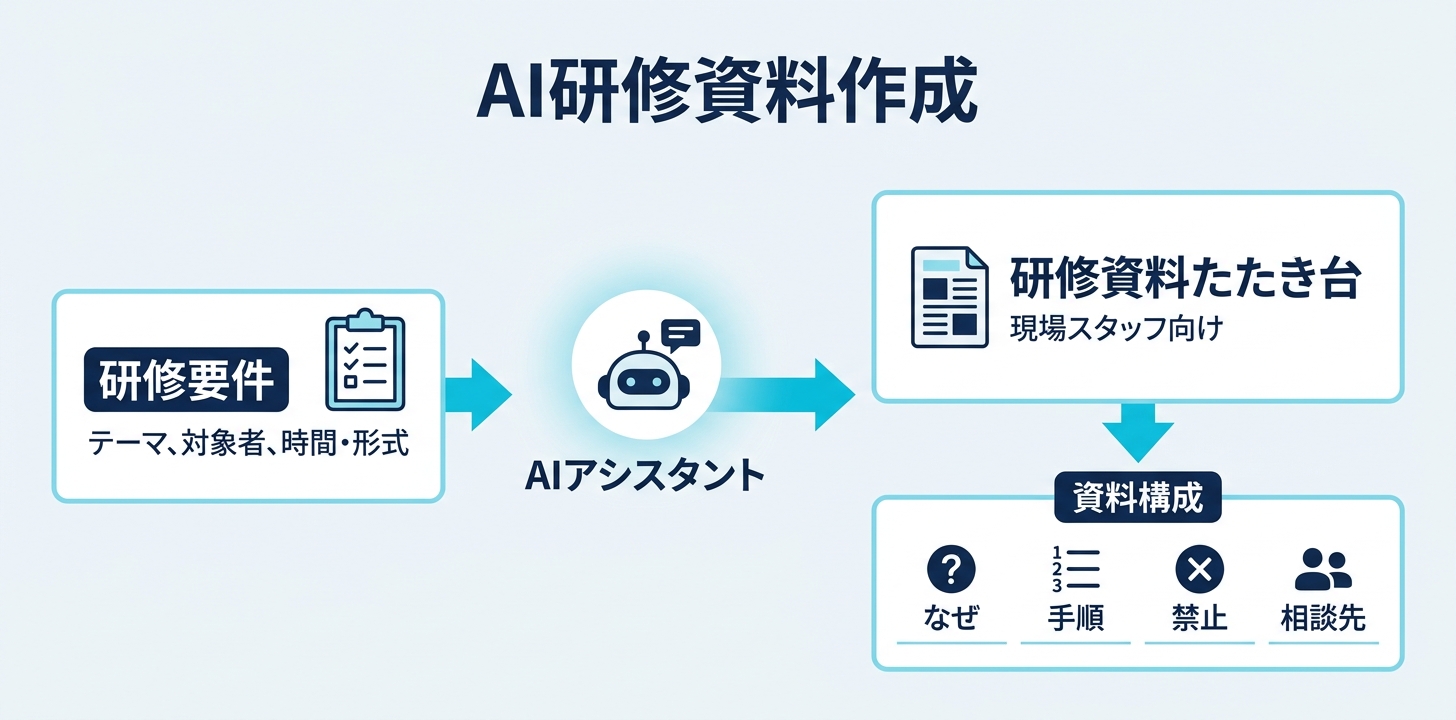 ⑥【研修・マニュアル】スタッフ向け研修資料のたたき台作成
