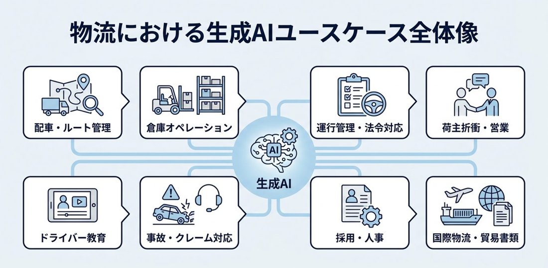 物流における生成AIユースケース全体像