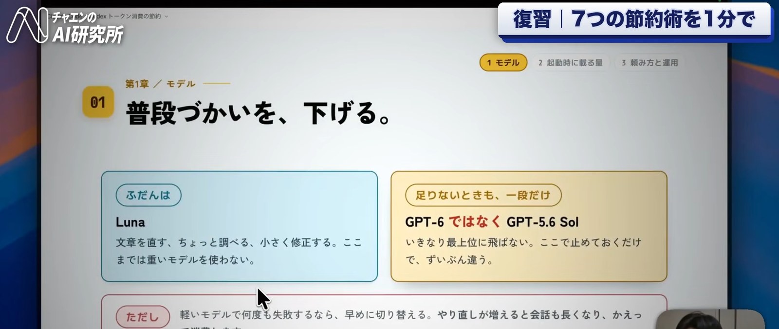 日常はLuna、足りないときはSolまでという段階的なモデル選択を示した図