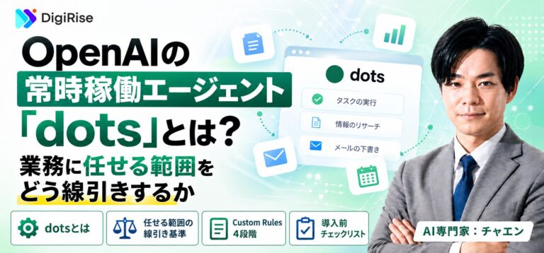 OpenAIの常時稼働エージェント「dots」とは？業務に任せる範囲をどう線引きするか