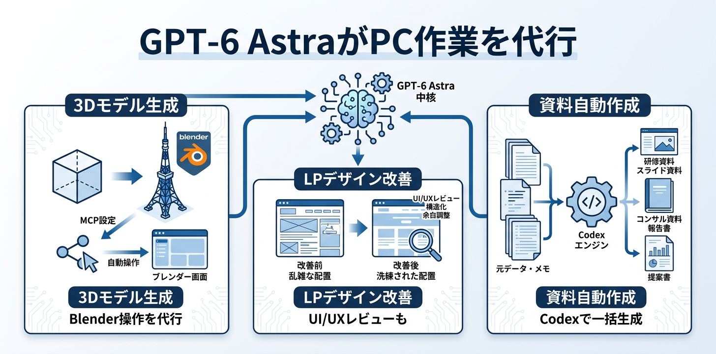 GPT-6 Astraを実際に使ってみた——Blender連携・LPデザイン・資料作成