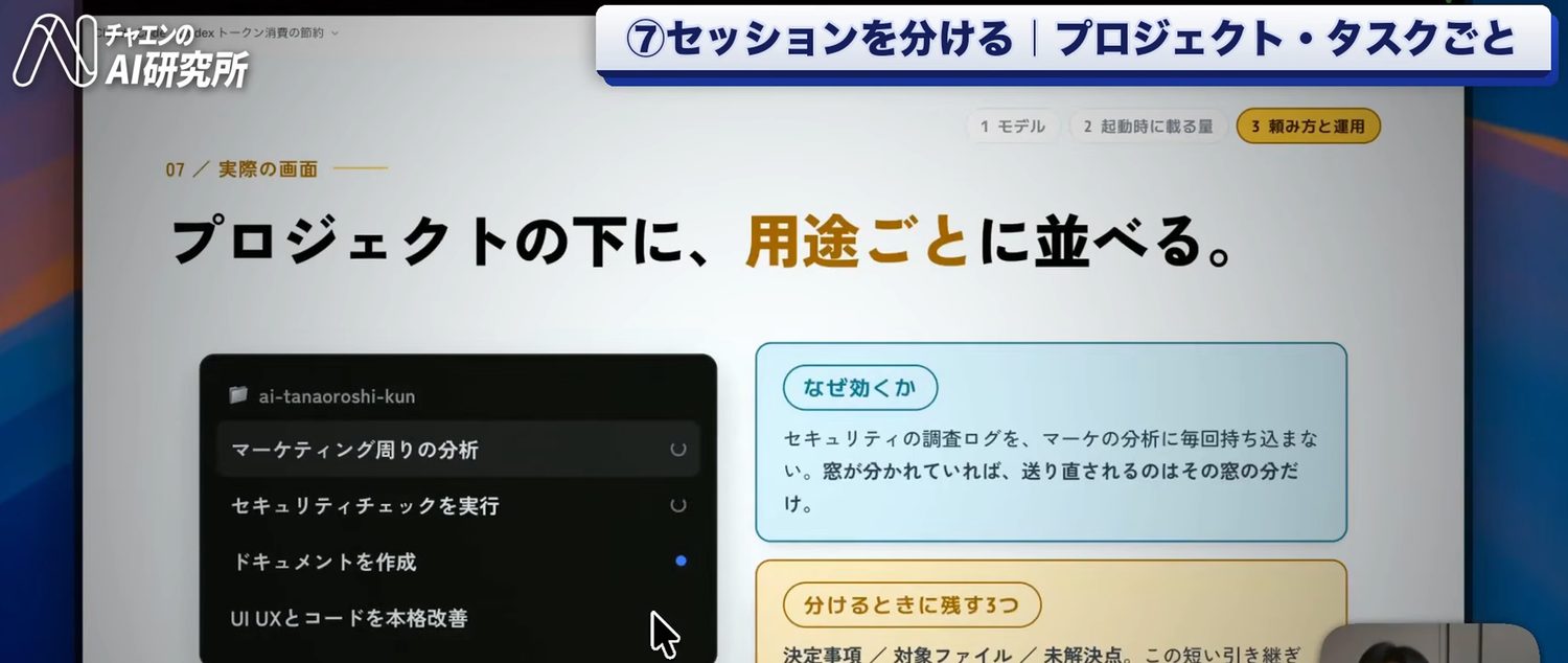 1プロジェクト1フォルダの下に用途ごとのセッションを並べた構成図