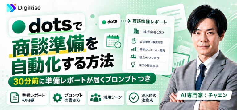 dotsで商談準備を自動化する方法｜30分前に準備レポートが届くプロンプトつき