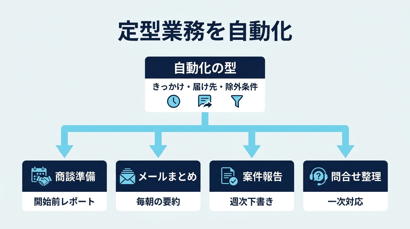 同じ型で自動化できる、ほかの定例業務
