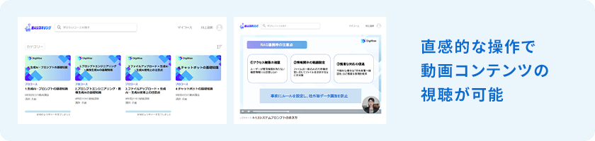 直感的な操作で動画コンテンツの視聴が可能