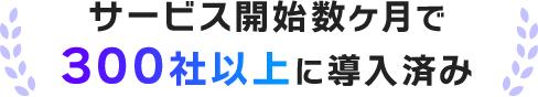 サービス開始数ヶ月で300社以上に導入済み