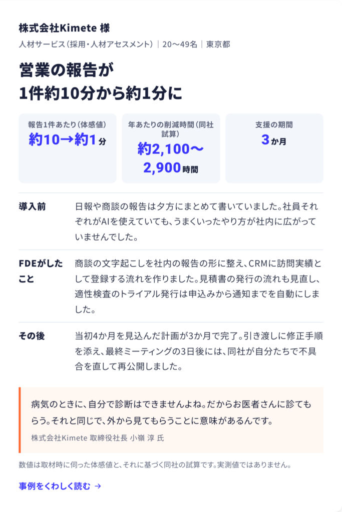 株式会社Kimete 様の事例